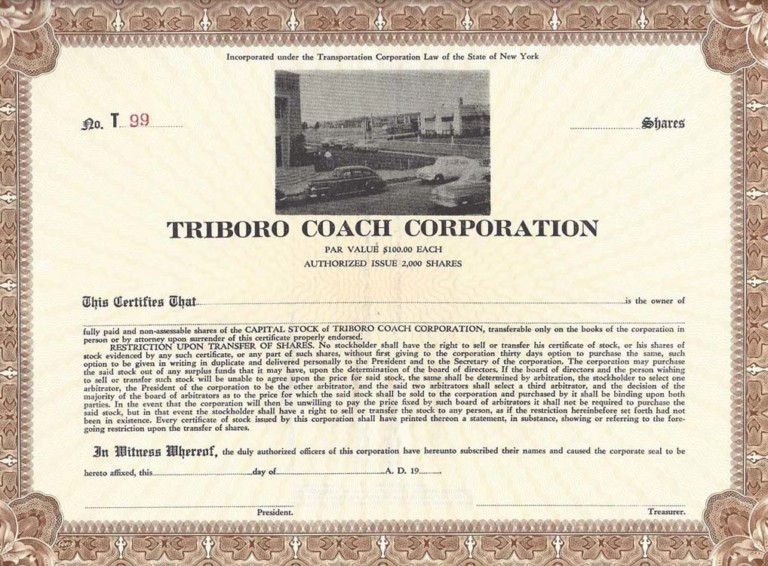 Triboro Coach Corporation share